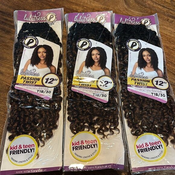 Sensationnel Crochet Braids Lulutress Passion Twist 12" (3-PACK, T1B/30) - Picture 2 of 9